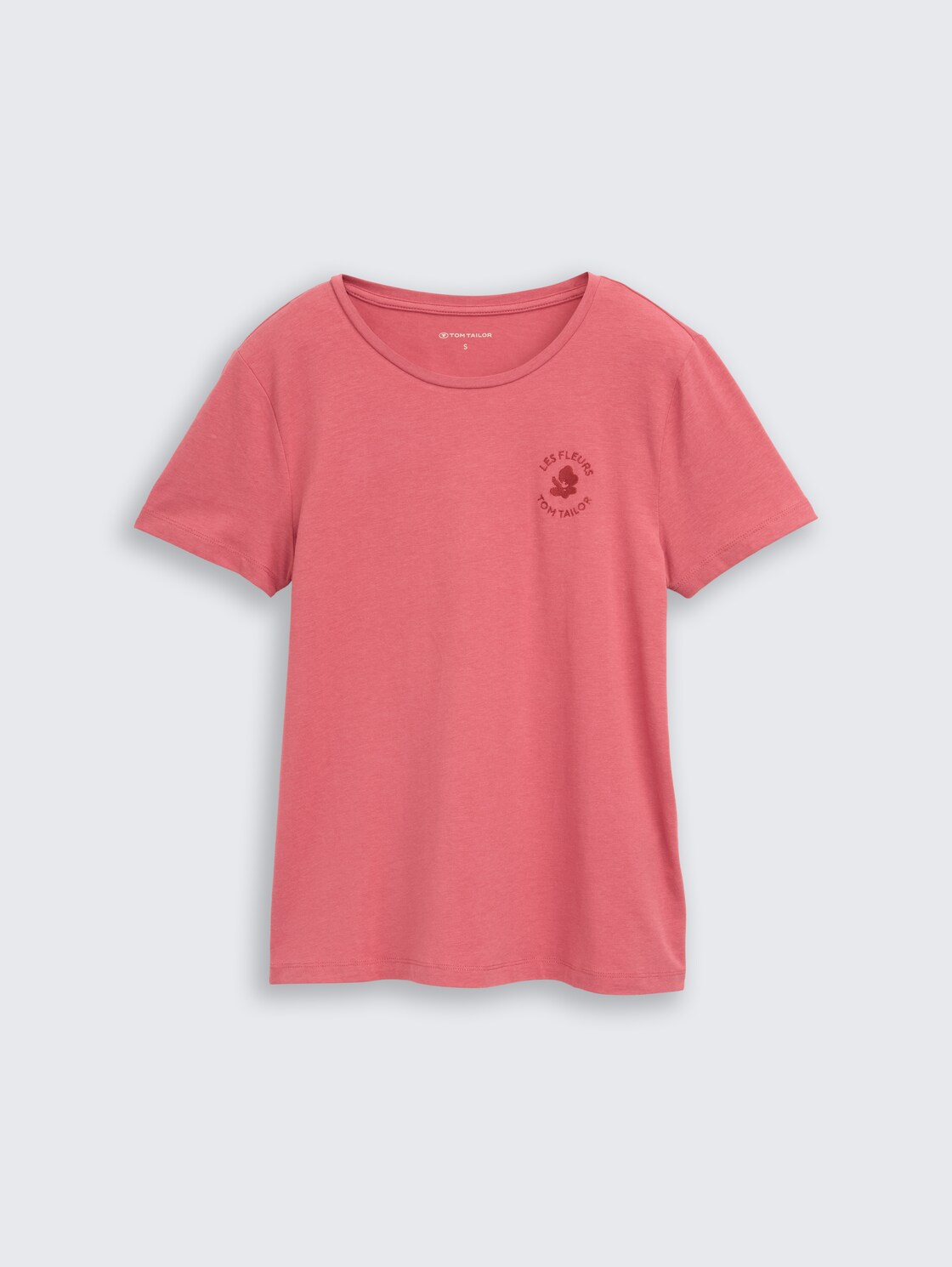 T-Shirt mit Blumen-Stickerei - cozy pink - Vorder-Produkt-Ansicht