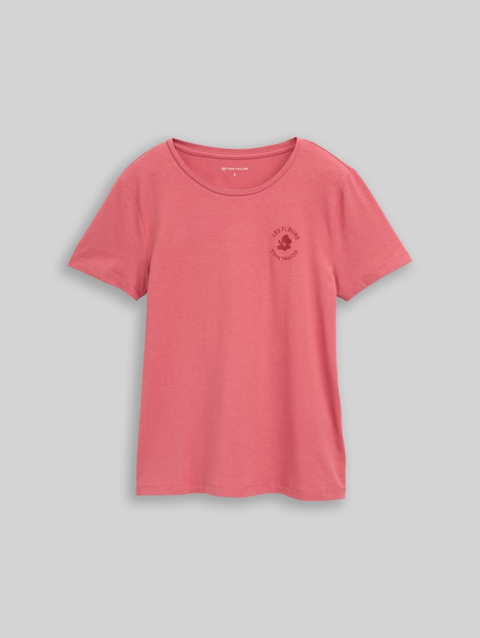 T-shirt with floral embroidery by Women, cozy pink