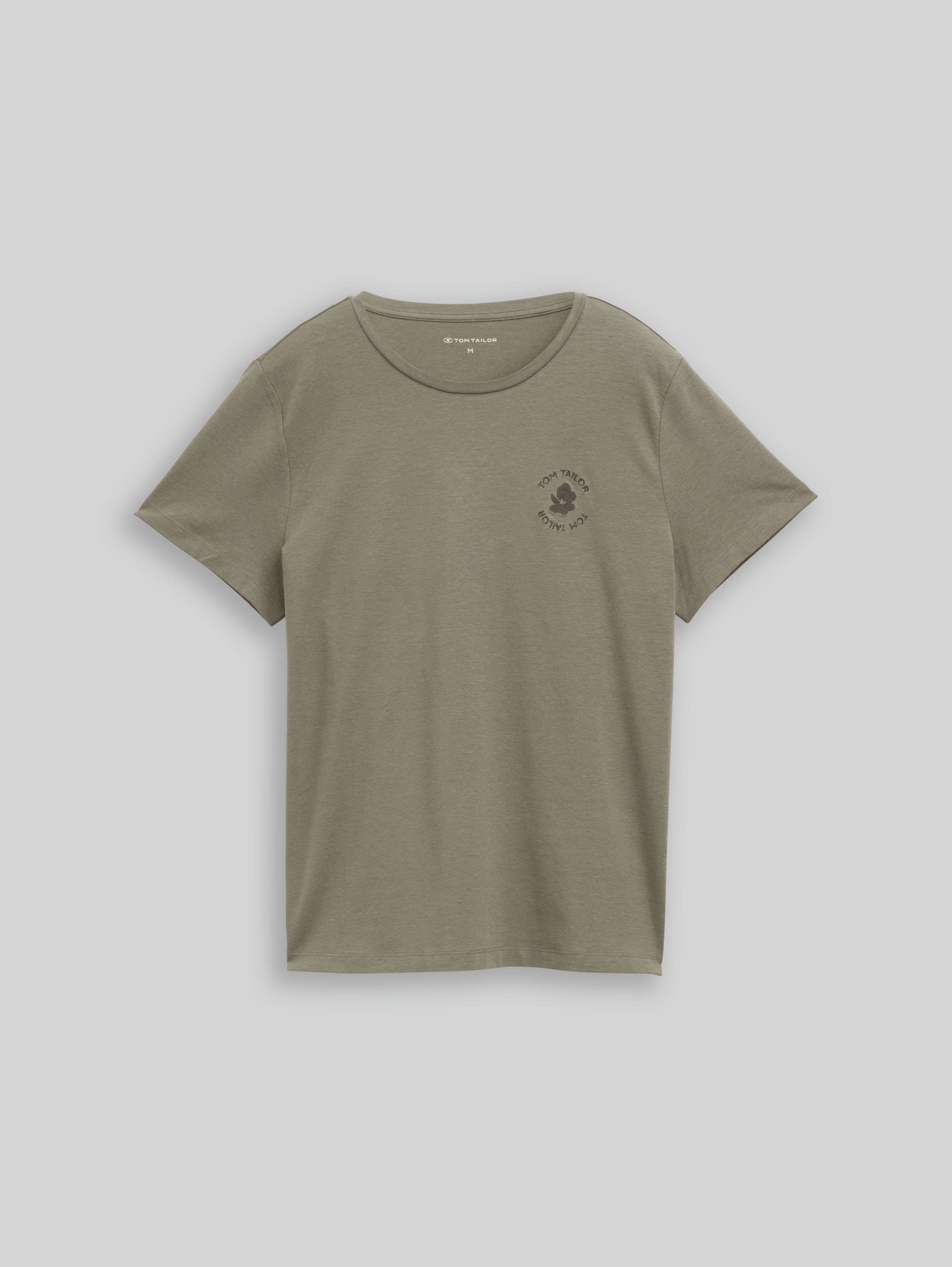 tom 　FLOWER EMBROIDERY SHIRTS T-shirt with floral embroidery in green by Tom Tailor