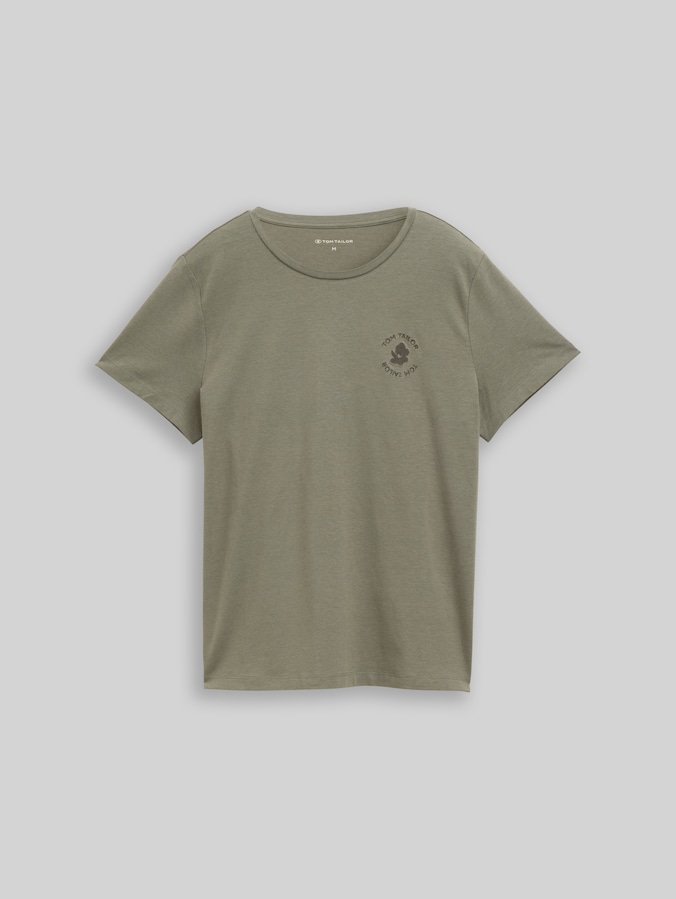 T-shirt with floral embroidery by Women, cloudy green
