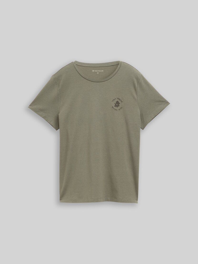T-shirt with floral embroidery by Women, cloudy green