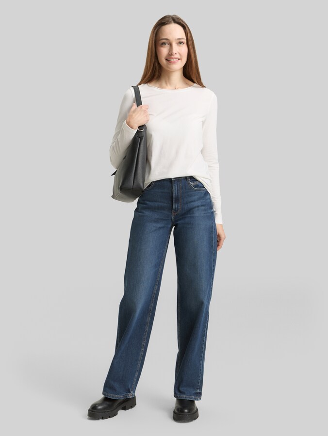 Basic Shirt met lange mouwen door Women, Whisper White