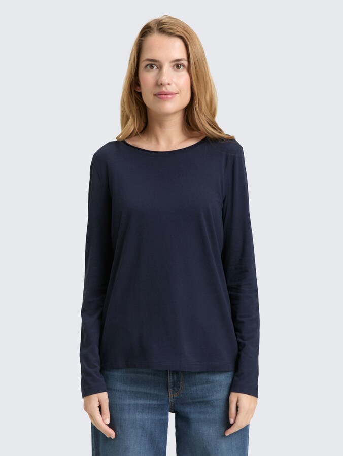 Basic shirt met lange mouwen door Women, sky captain blue
