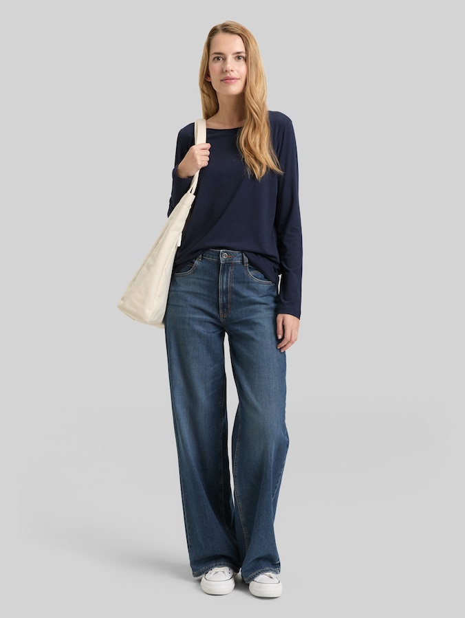 Basic Langarmshirt von Women, sky captain blue