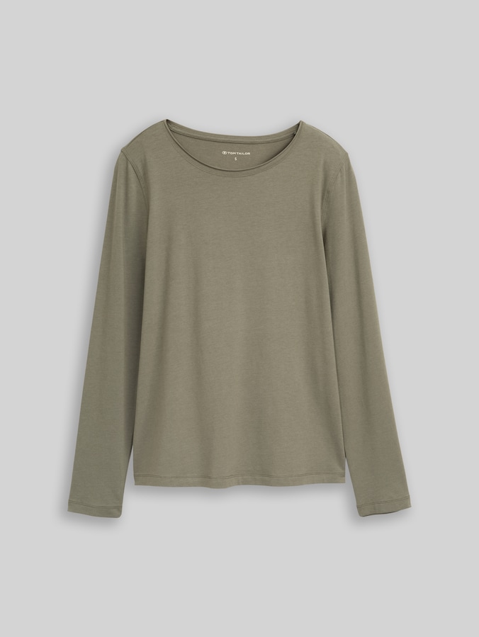 Basic shirt met lange mouwen door Women, cloudy green