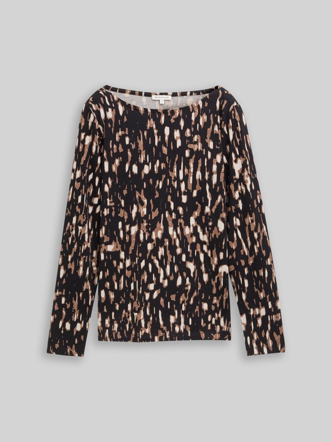 Langarmshirt mit Muster von Women, brown sparkle design