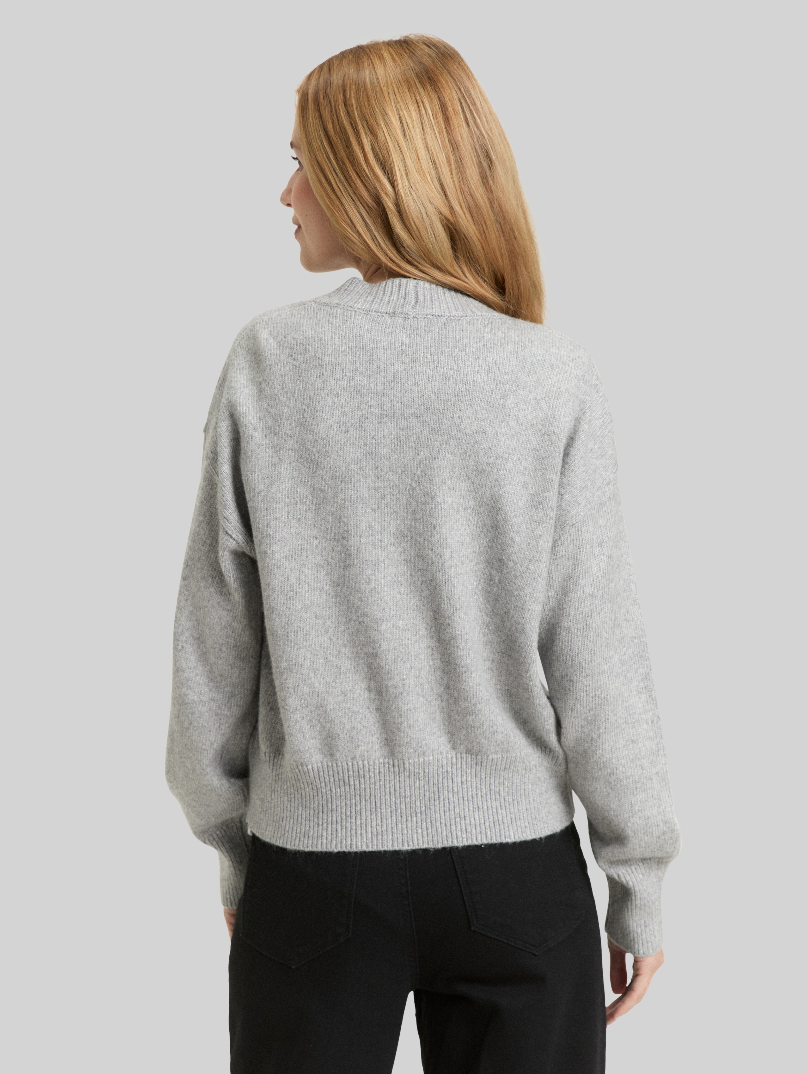 Loose fit cardigan with V-neck in grey by Tom Tailor