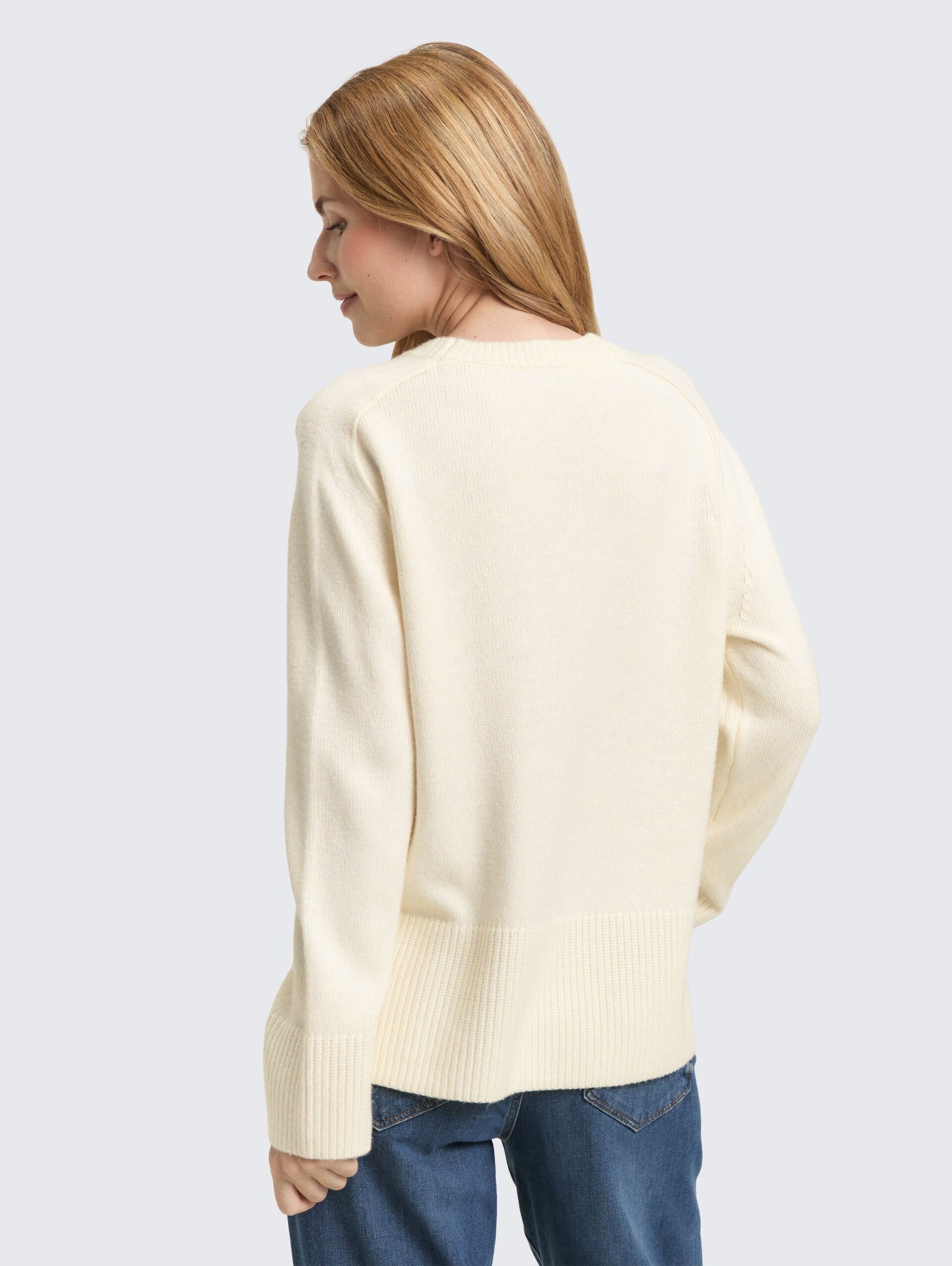 Loose Fit Strickpullover - Whisper White