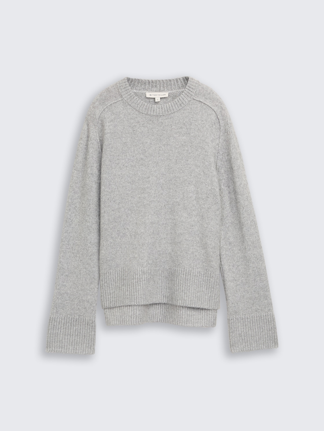 Loose Fit Strickpullover - medium silver grey melange