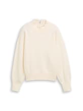 Nicht ausgewählt, Oversize Strickpullover mit Stehkragen von , weiß