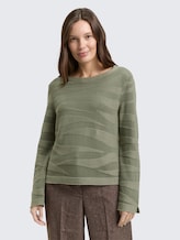 Pull en maille - green wave knit design - Découpe Vue de face du modèle