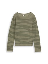 Ausgewählt, Strickpullover mit Struktur von Tom Tailor, grün