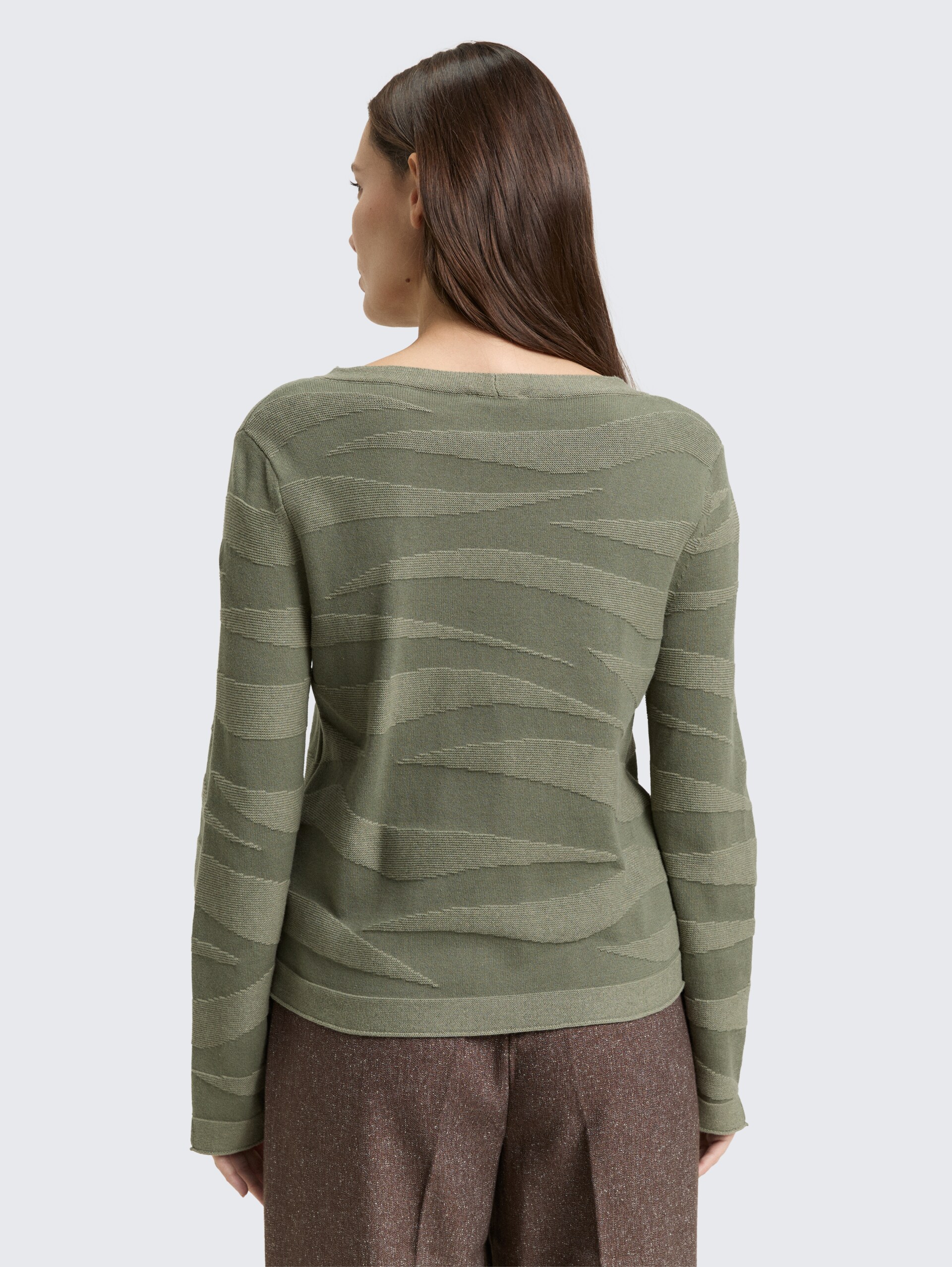 Strickpullover mit Struktur - green wave knit design
