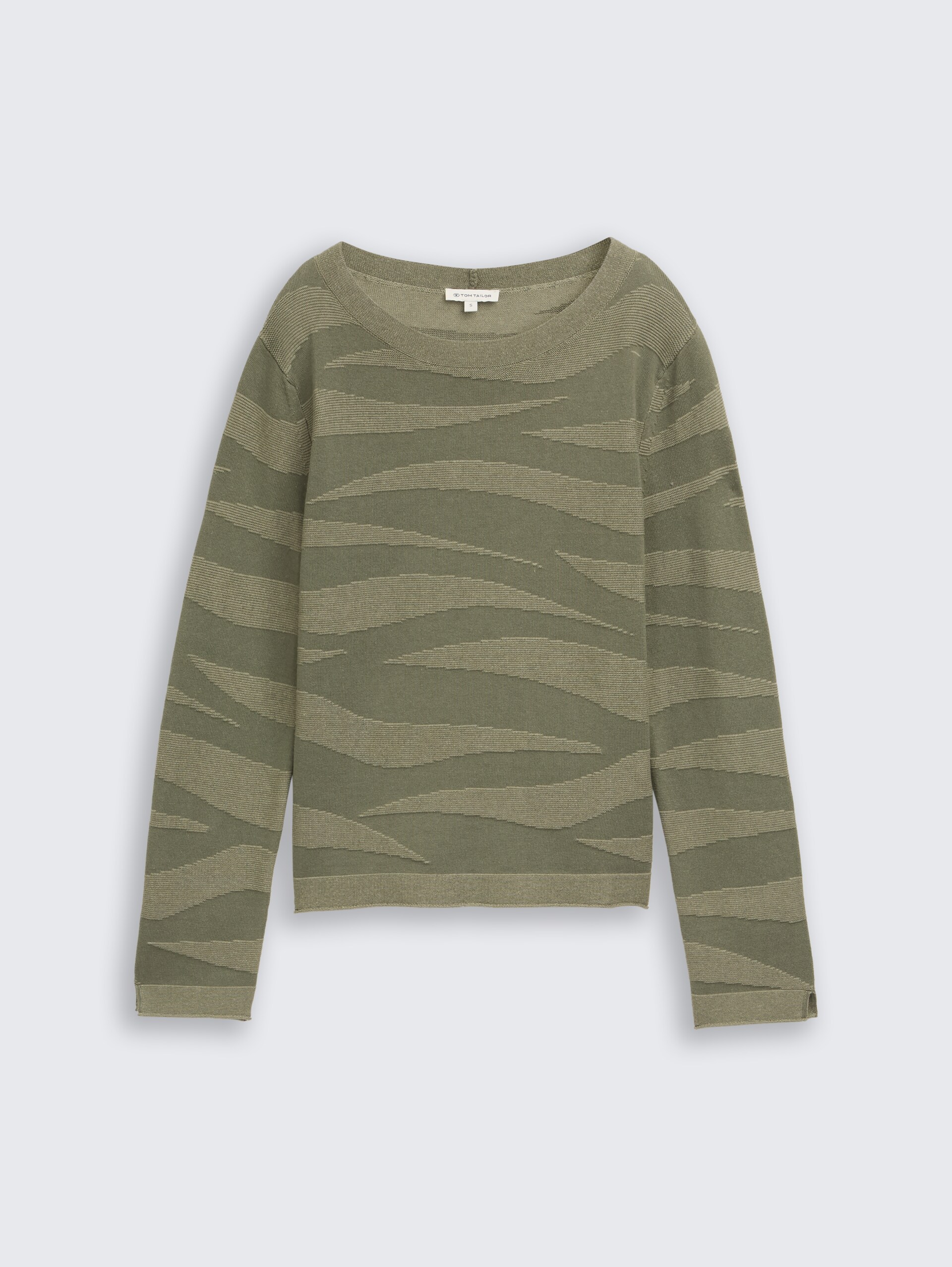 Strickpullover mit Struktur - green wave knit design