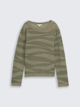 Pull en maille - green wave knit design