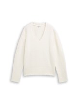 Ausgewählt, Strickpullover in Bouclé-Optik von Tom Tailor, weiß