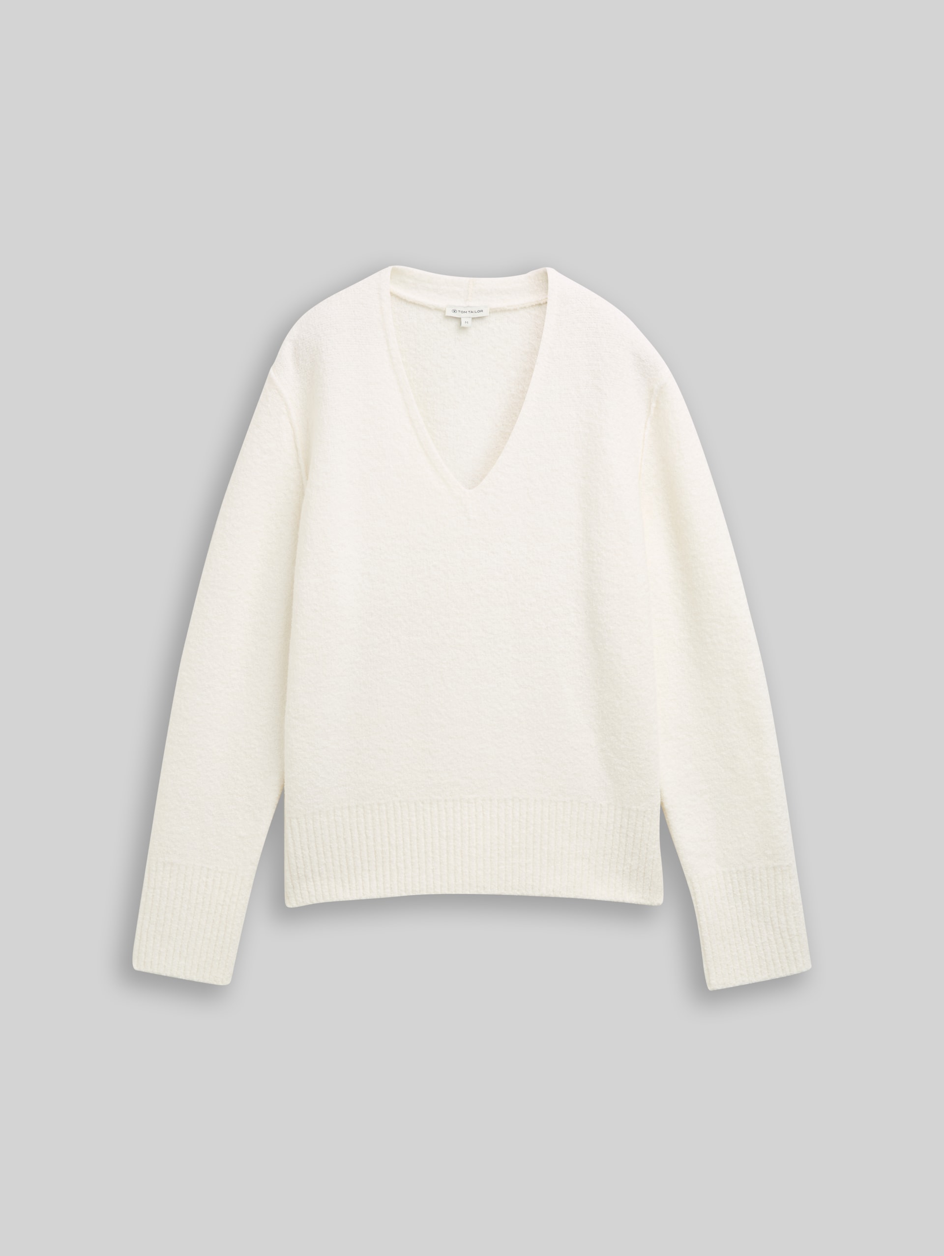 Strickpullover in Bouclé-Optik - Whisper White
