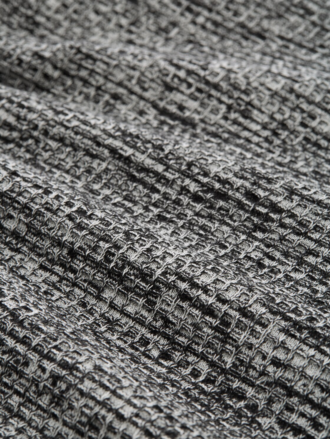 Strickpullover im 2-in-1-Look - black white mouline - Material-Ansicht