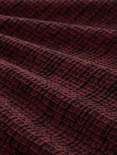 Pull en maille aspect 2 en 1 - burned red black mouline - Vue de la matière