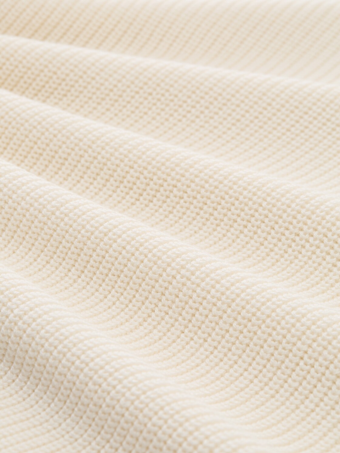 Strickpullover mit Rundhalsausschnitt - Wool White - Material-Ansicht