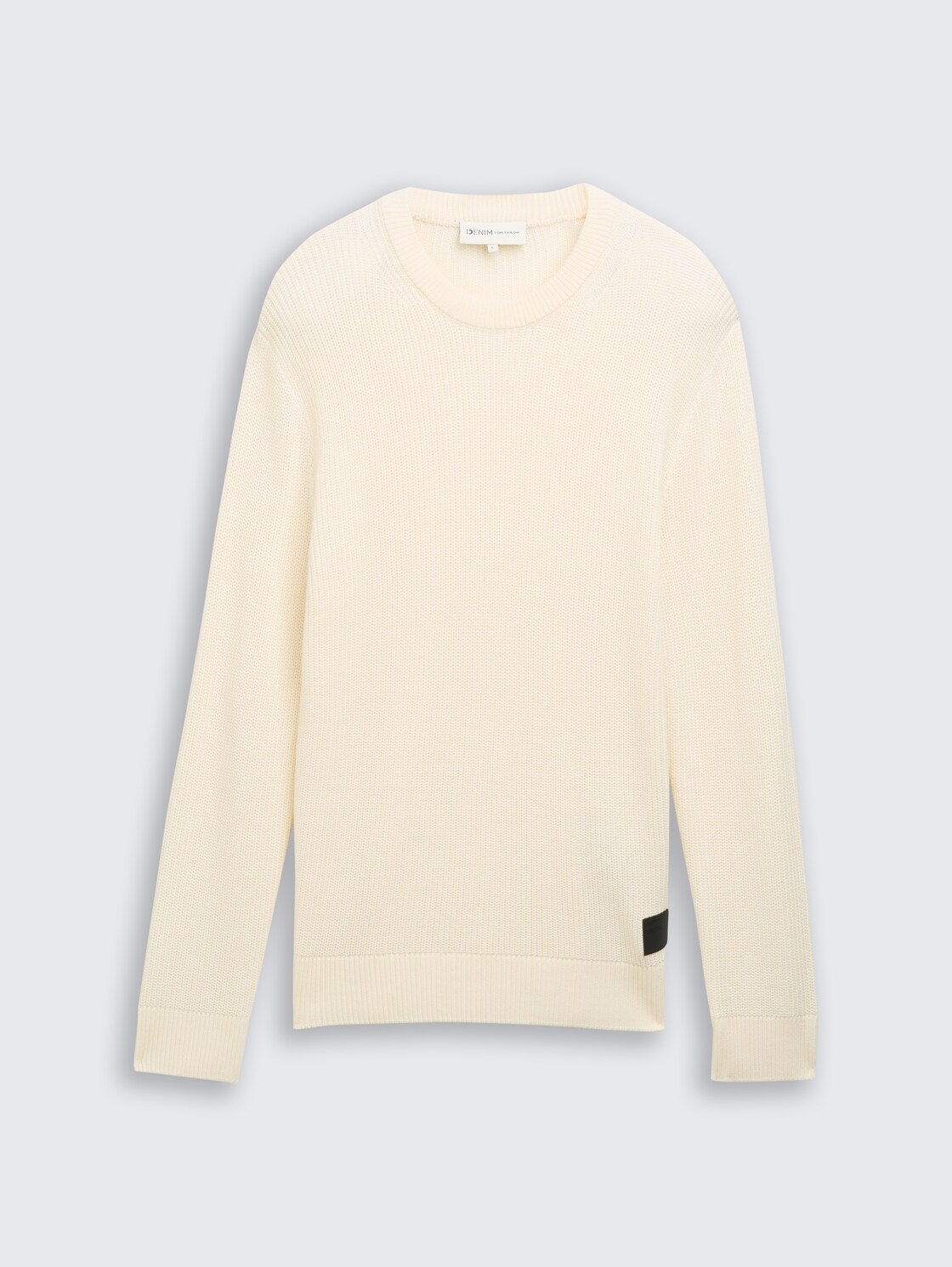 Strickpullover mit Rundhalsausschnitt - Wool White