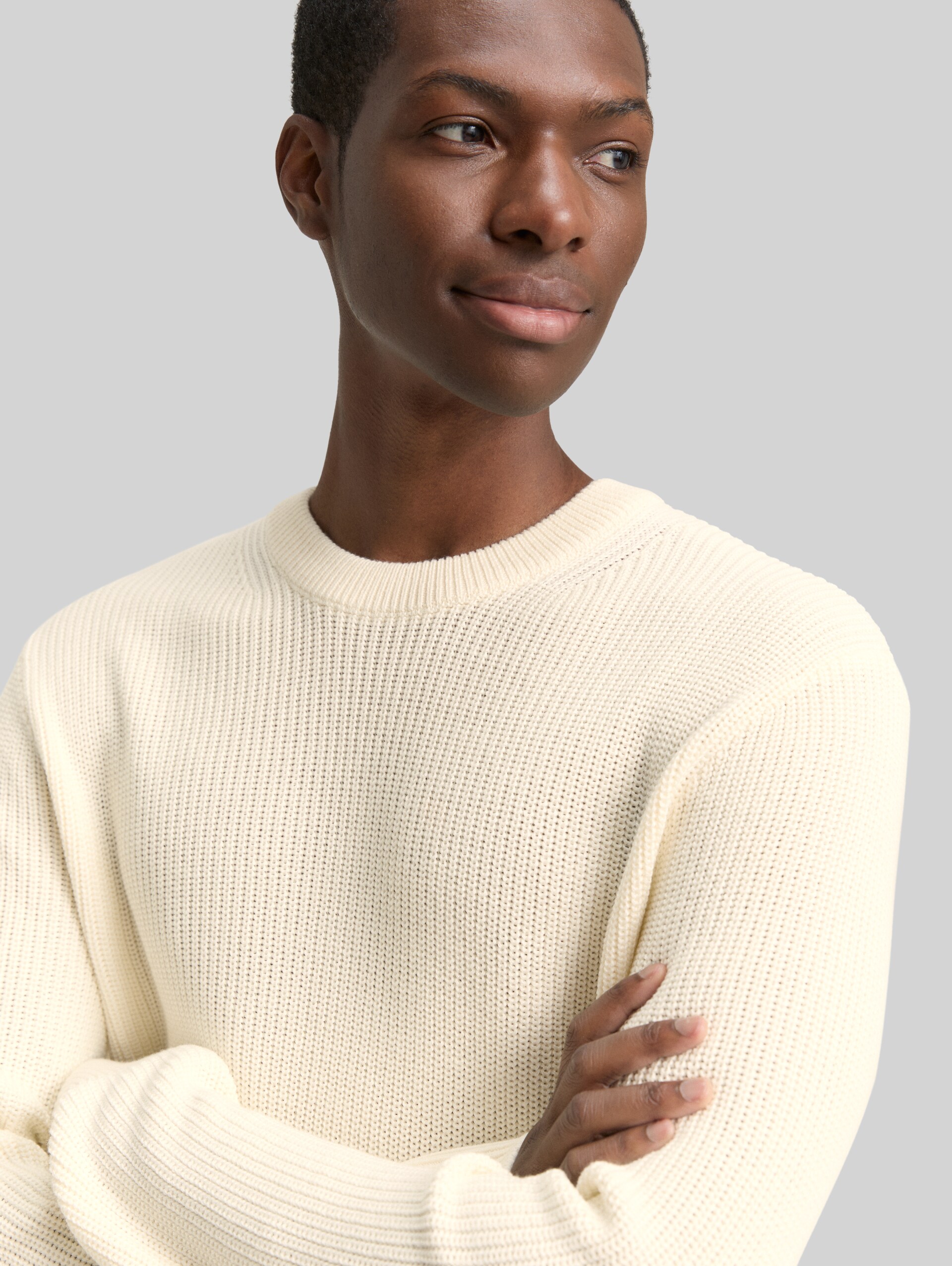 Knitted jumper - Wool White - Detail model view