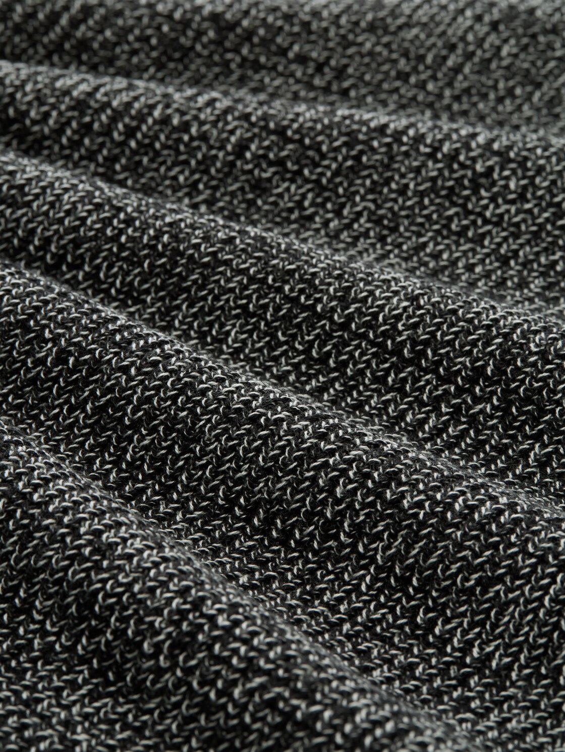 Strickpullover mit Rundhalsausschnitt - black white mouline - Material-Ansicht