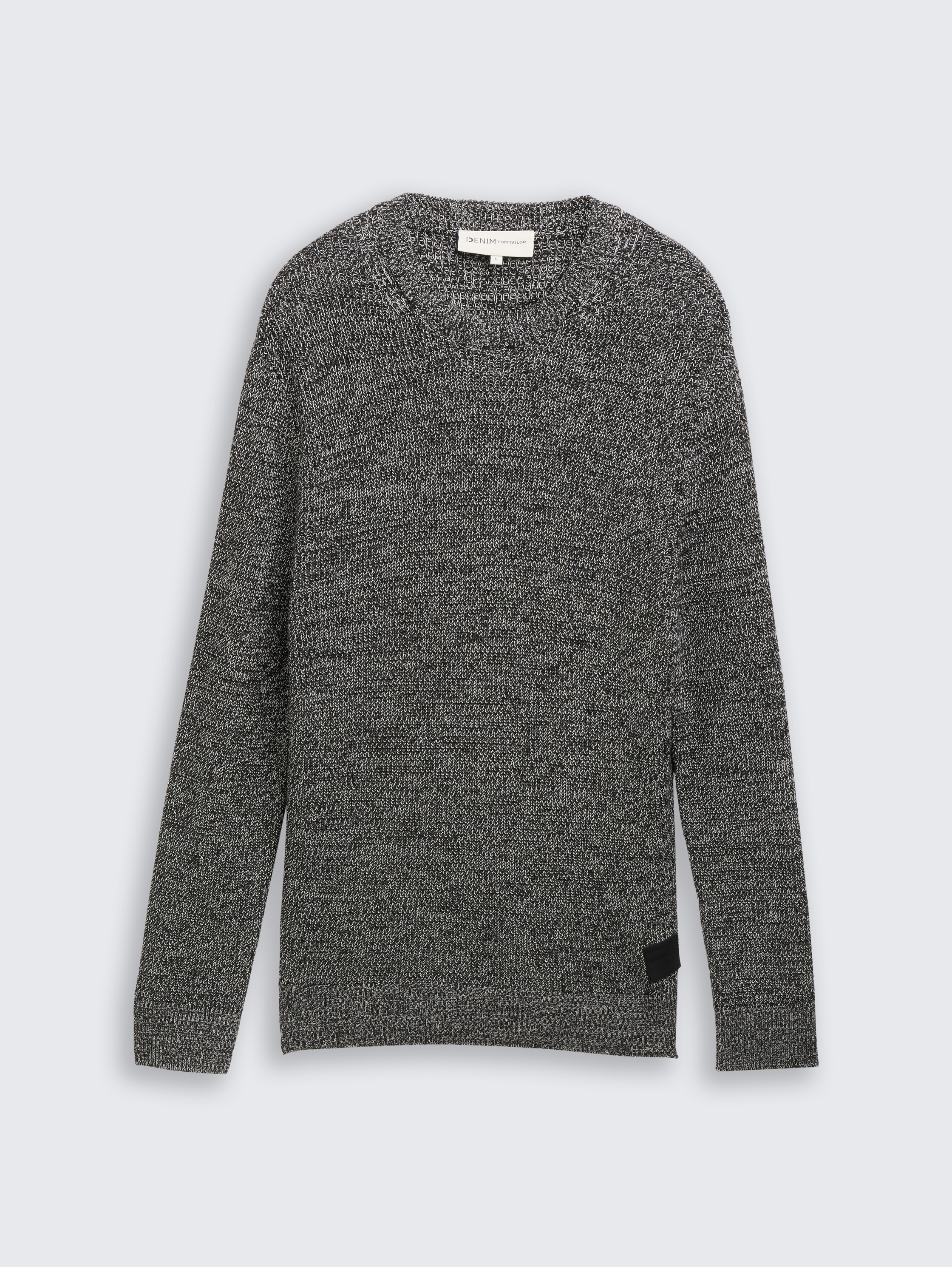 simple sweatshirt - black_white_mouline - 