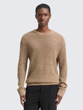 Sweat simple - brown tonal knit mouline - Découpe Vue de face du modèle
