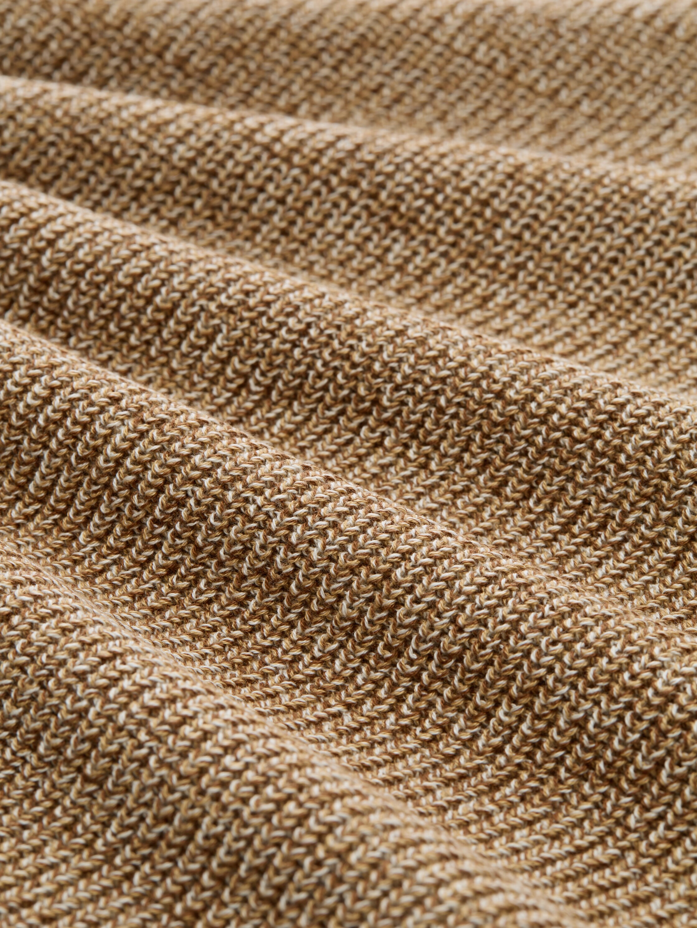 Gebreide trui met ronde hals - brown tonal knit mouline - Materiaalweergave