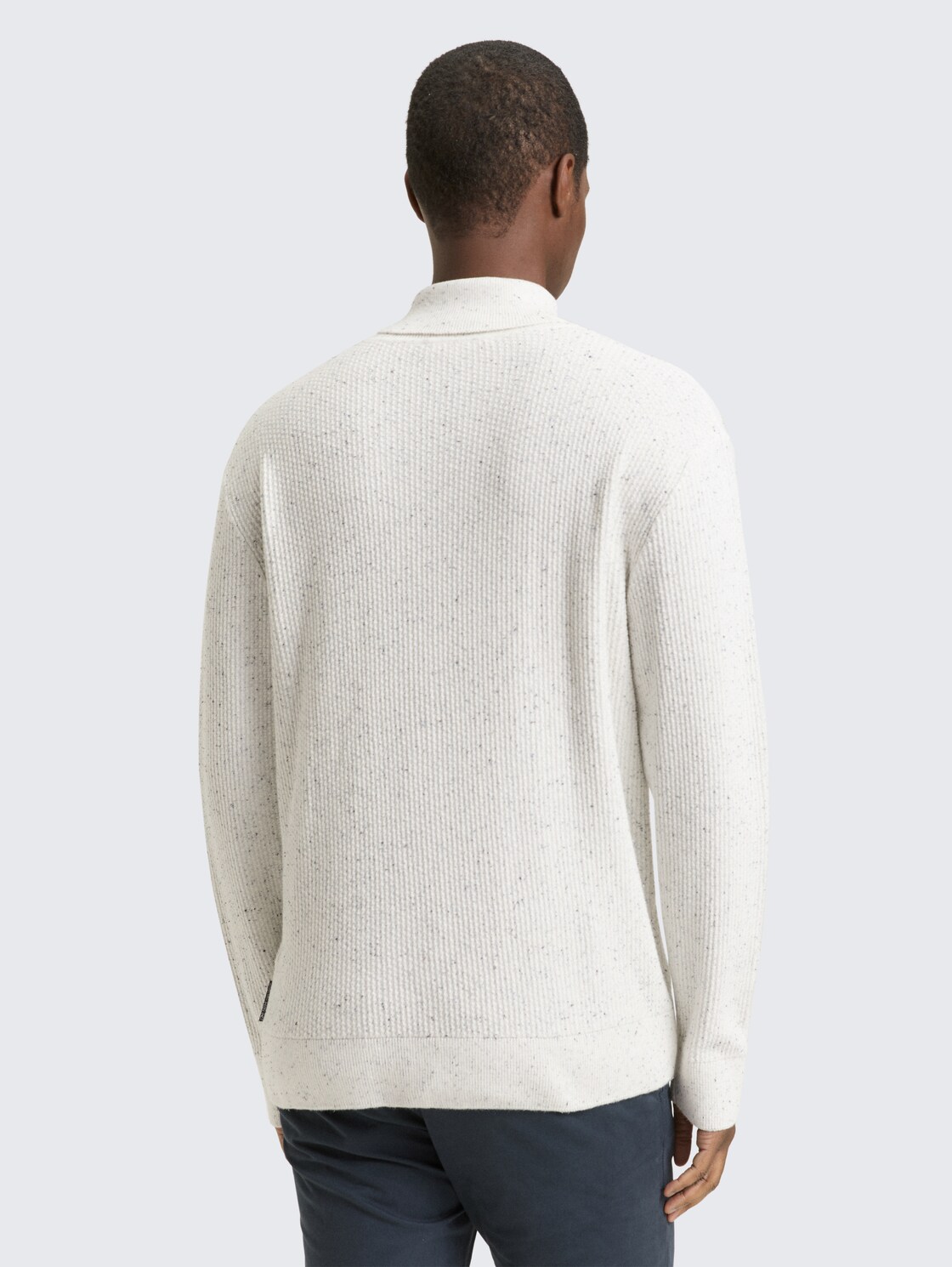 Rollkragenpullover aus Noppengarn - offwhite multicolor neps