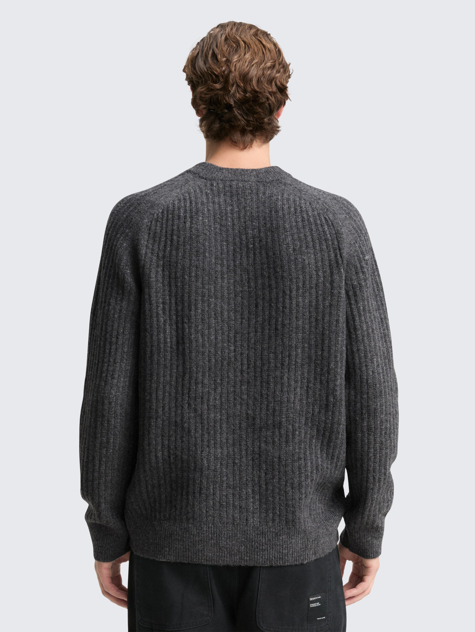 Strickpullover mit Rundhalsausschnitt - Anthracite Melange