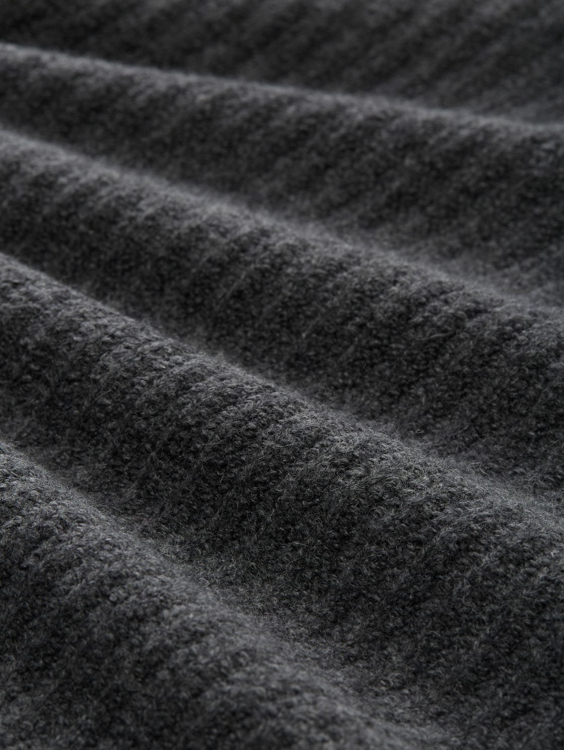 Strickpullover mit Rundhalsausschnitt - Anthracite Melange - Material-Ansicht