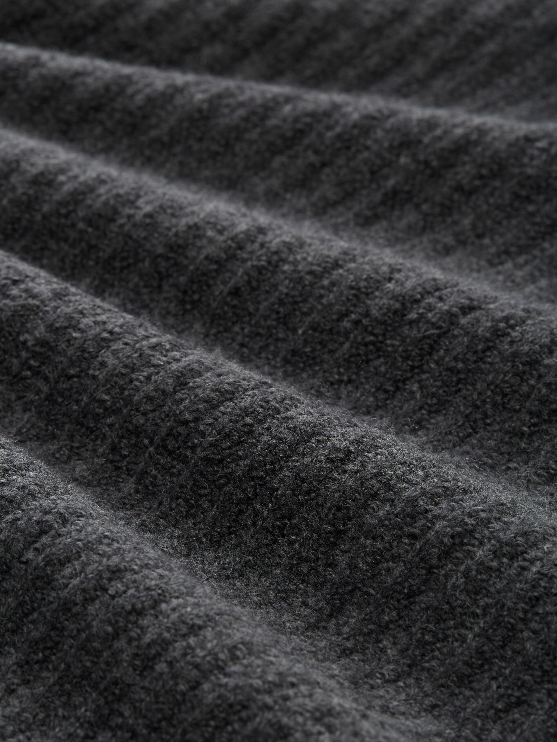 Strickpullover mit Rundhalsausschnitt - Anthracite Melange - Material-Ansicht
