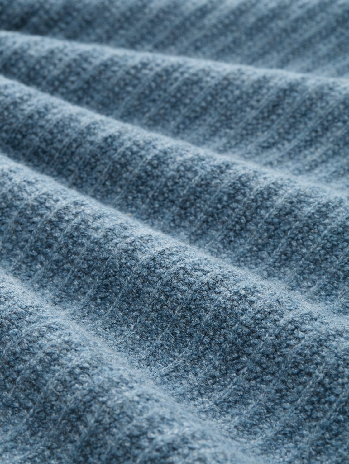 Strickpullover mit Rundhalsausschnitt - denim blue melange - Material-Ansicht