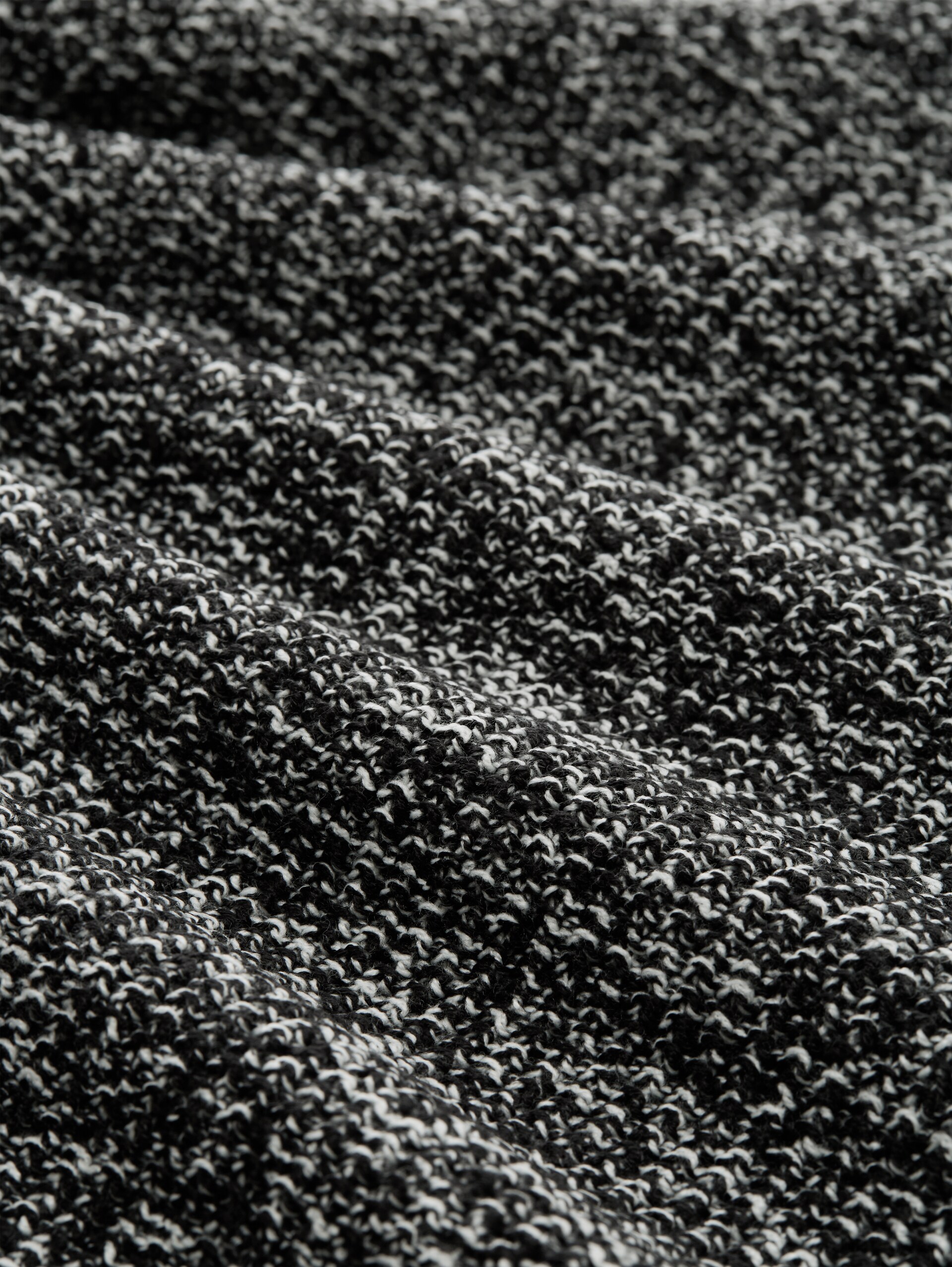 Gebreide trui in gemêleerde look - black white mouline - Materiaalweergave