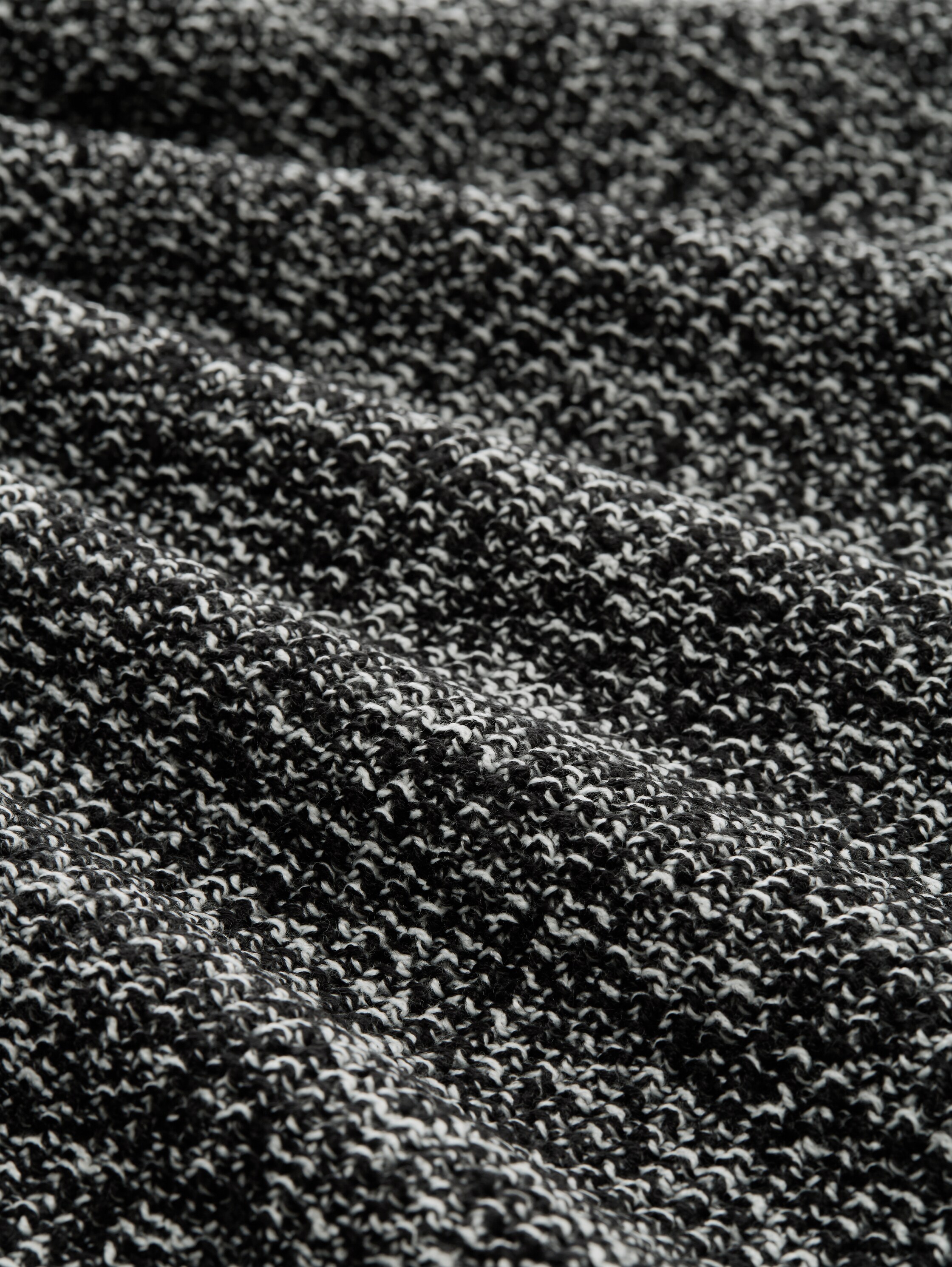 Strickpullover in Melange-Optik - black_white_mouline - 