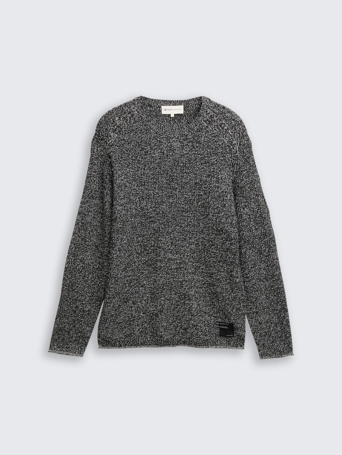 Strickpullover in Melange-Optik - black white mouline