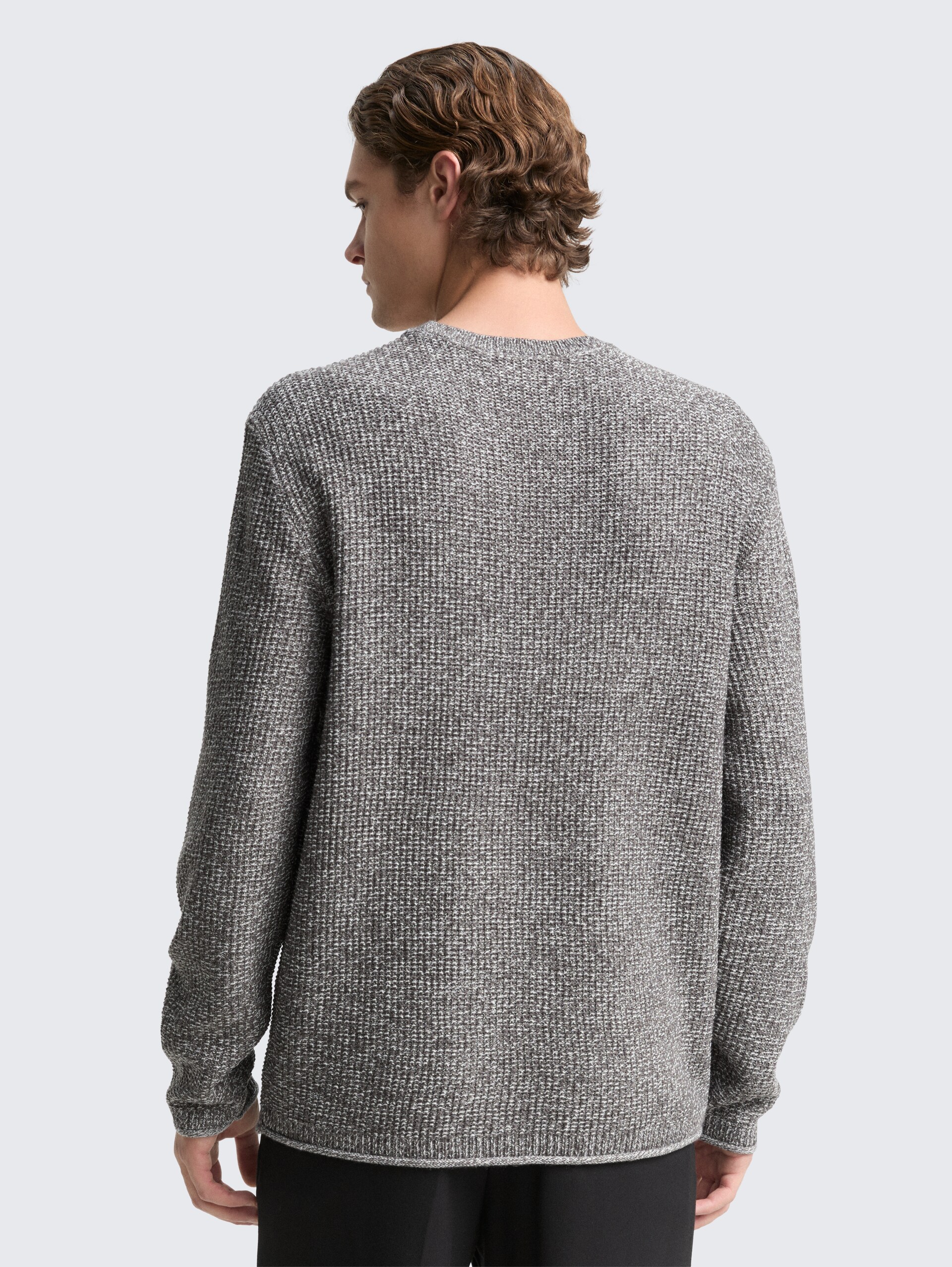 Strickpullover in Melange-Optik - grey white mouline