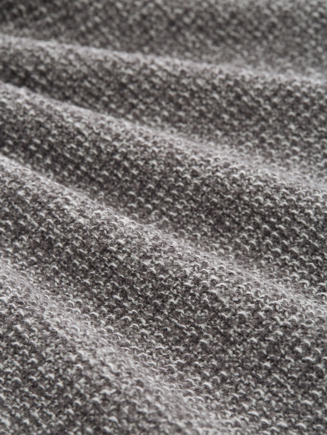 Strickpullover in Melange-Optik - grey white mouline - Material-Ansicht