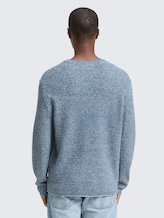 Pull en maille aspect chiné - denim blue white mouline