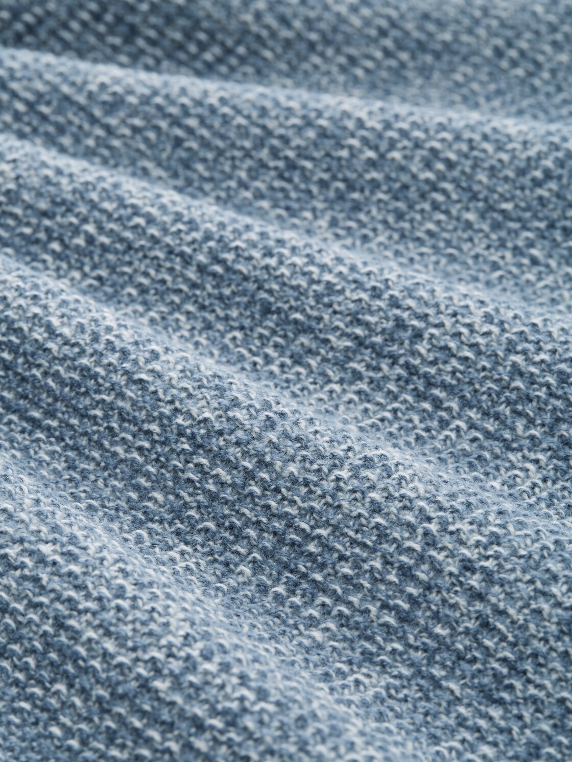 Strickpullover in Melange-Optik - denim blue white mouline - Material-Ansicht