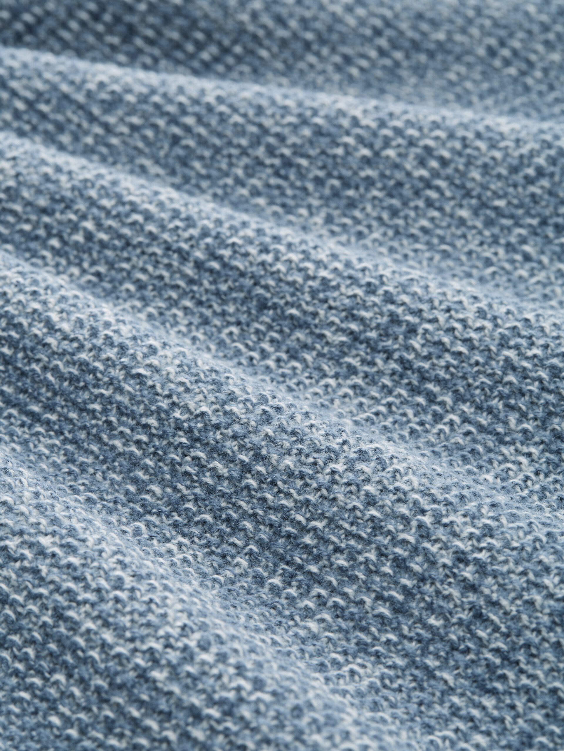 Strickpullover in Melange-Optik - denim blue white mouline - Material-Ansicht