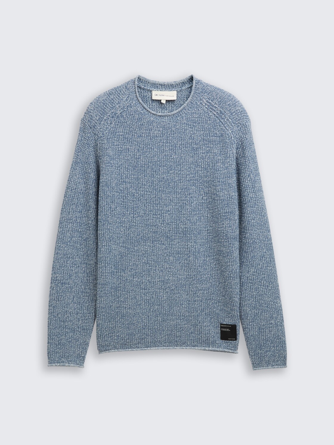 Strickpullover in Melange-Optik - denim blue white mouline