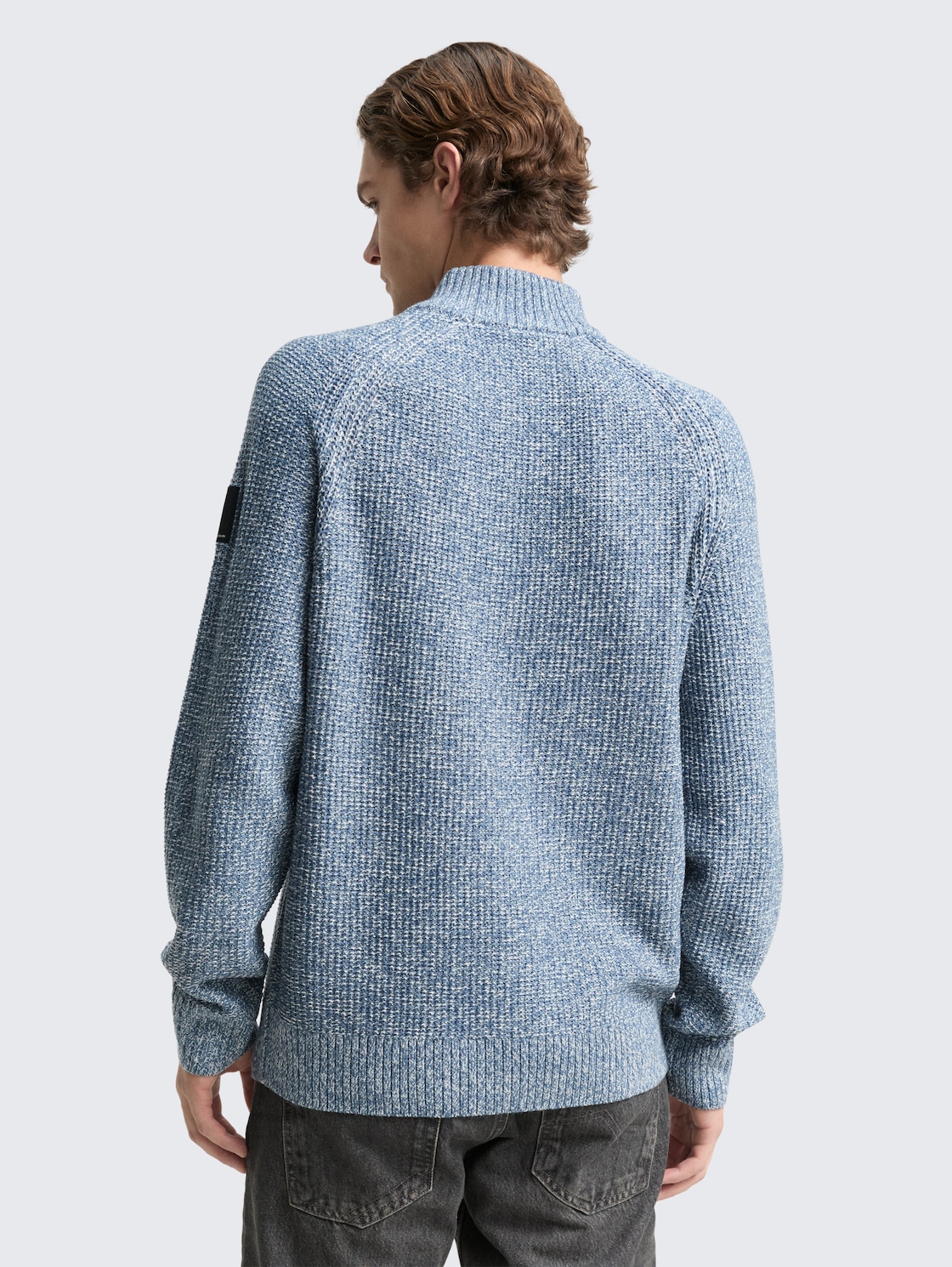 Troyer Strickpullover - denim blue white mouline