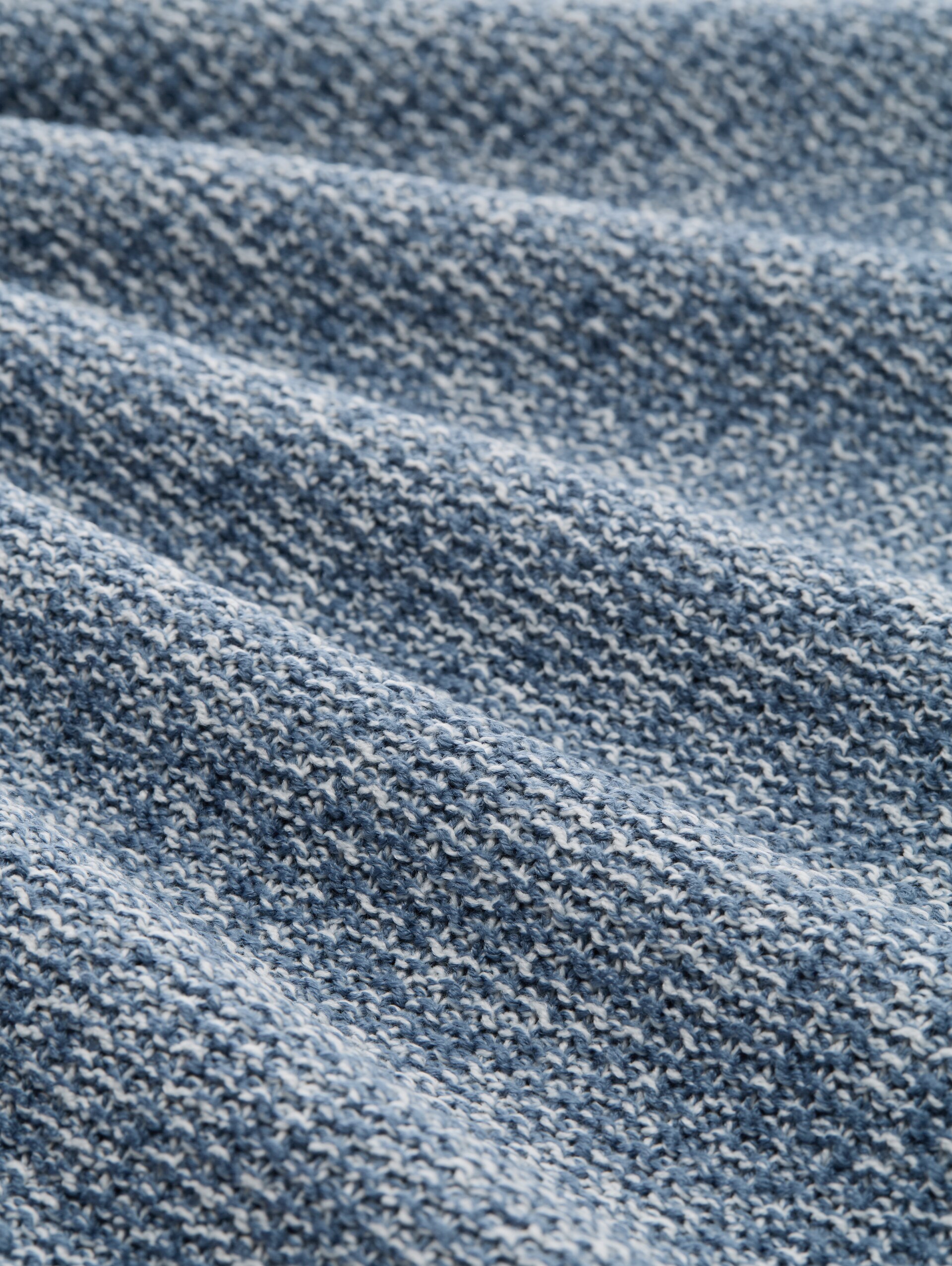Troyer knitted jumper - denim blue white mouline - Material view