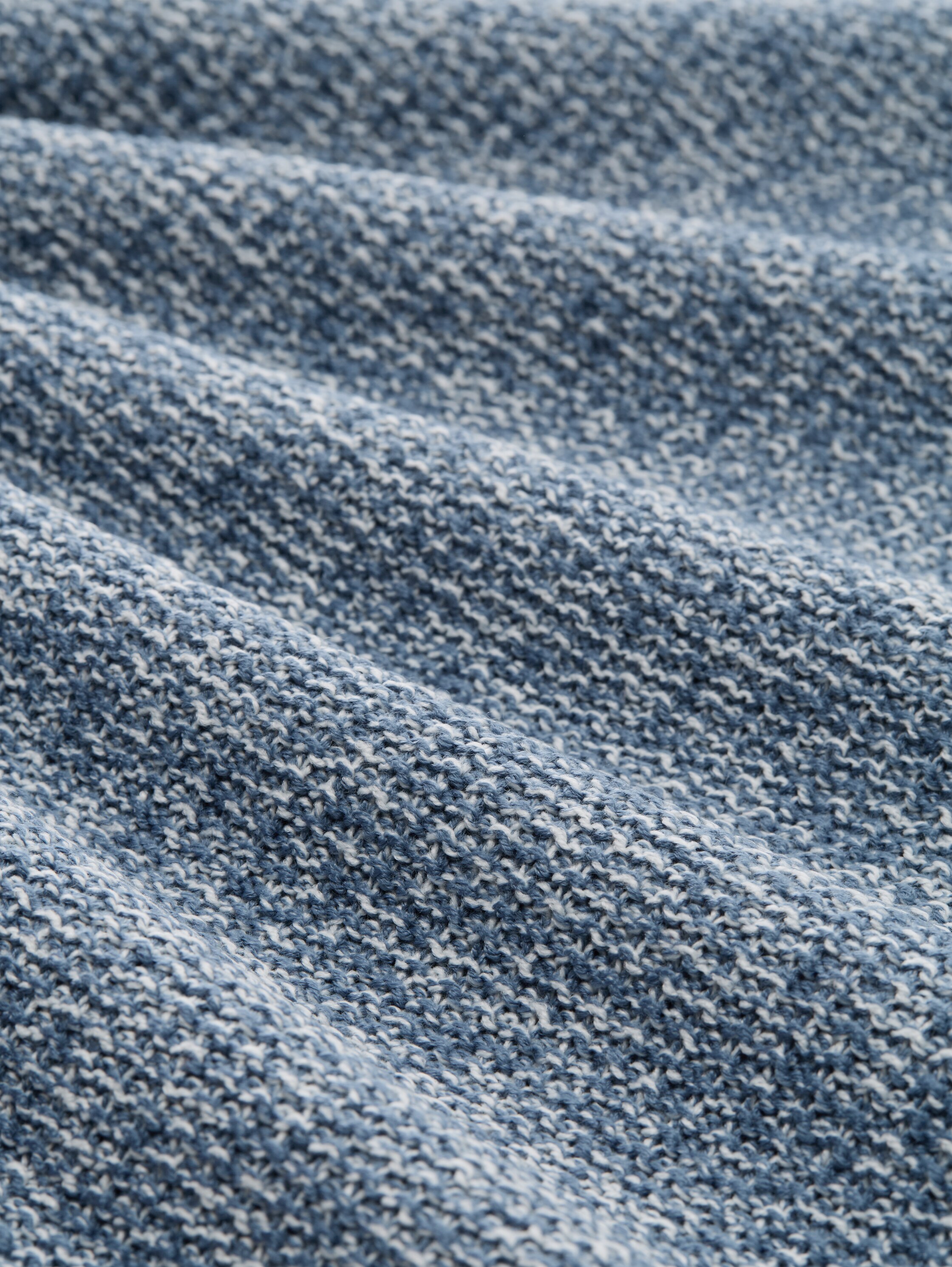 Troyer knitted jumper - denim_blue_white_mouline - 