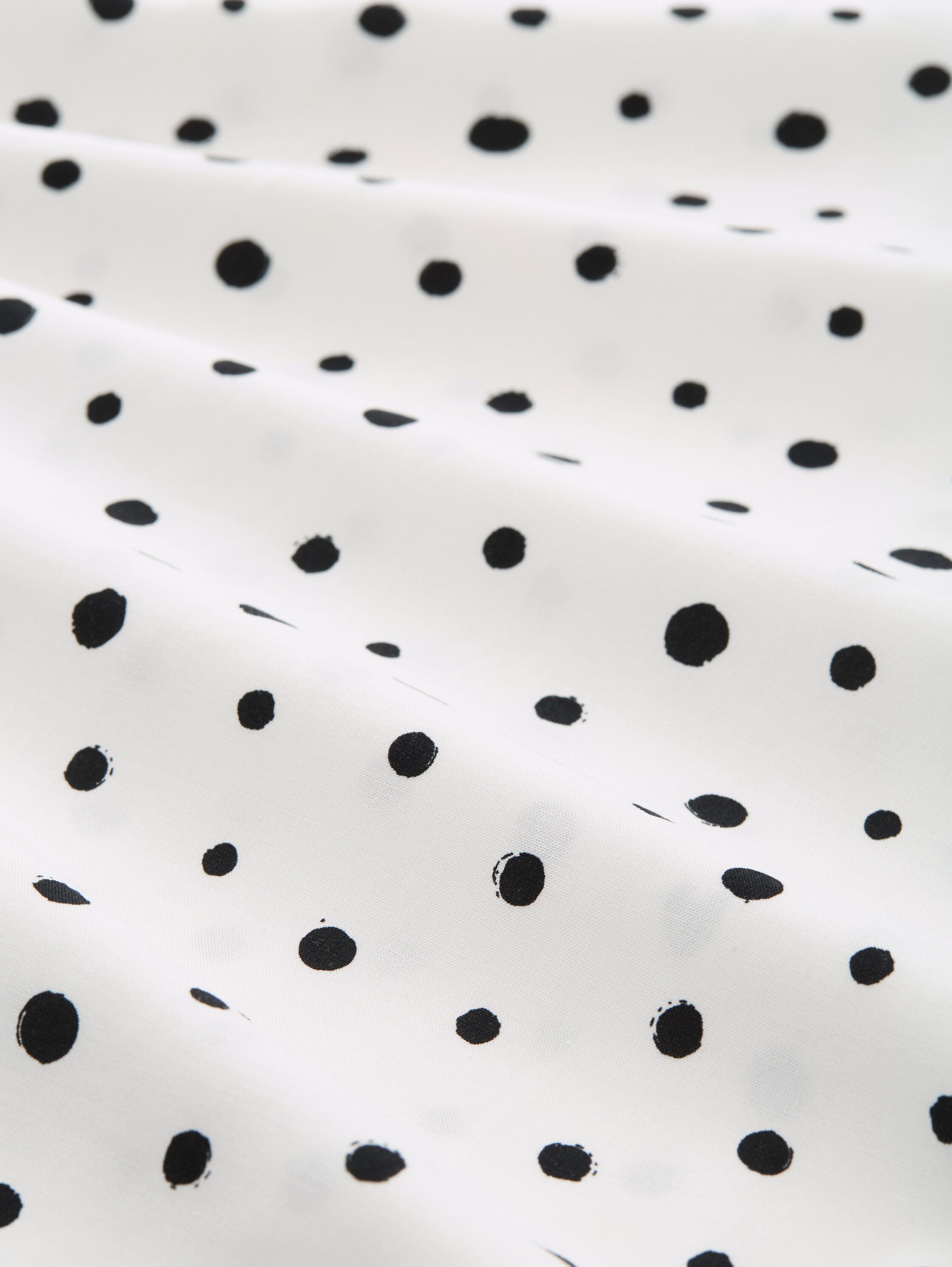 Bluse mit Punktmuster - small offwhite black dot print - Material-Ansicht