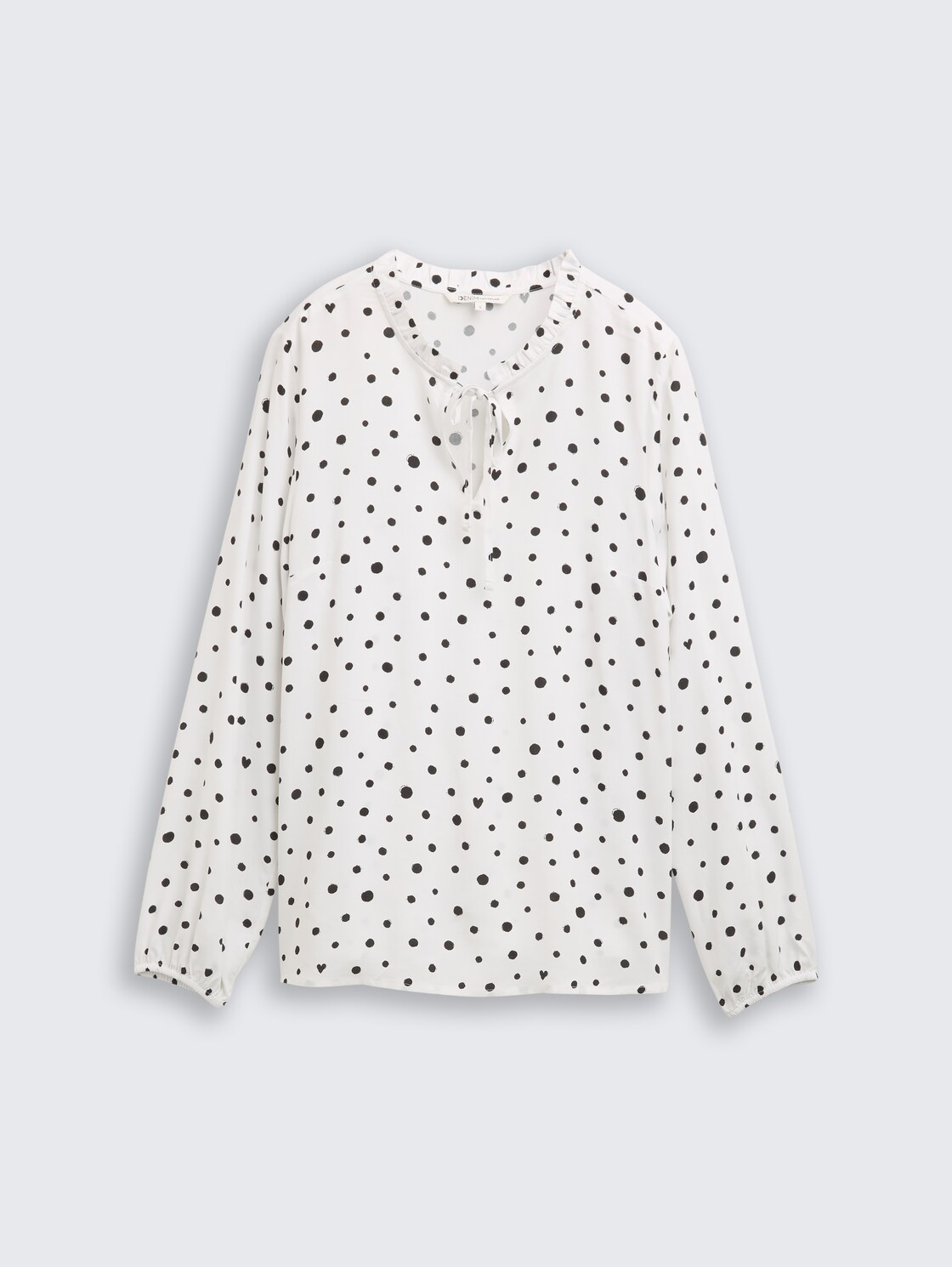 Bluse mit Punktmuster - small offwhite black dot print - Vorder-Produkt-Ansicht