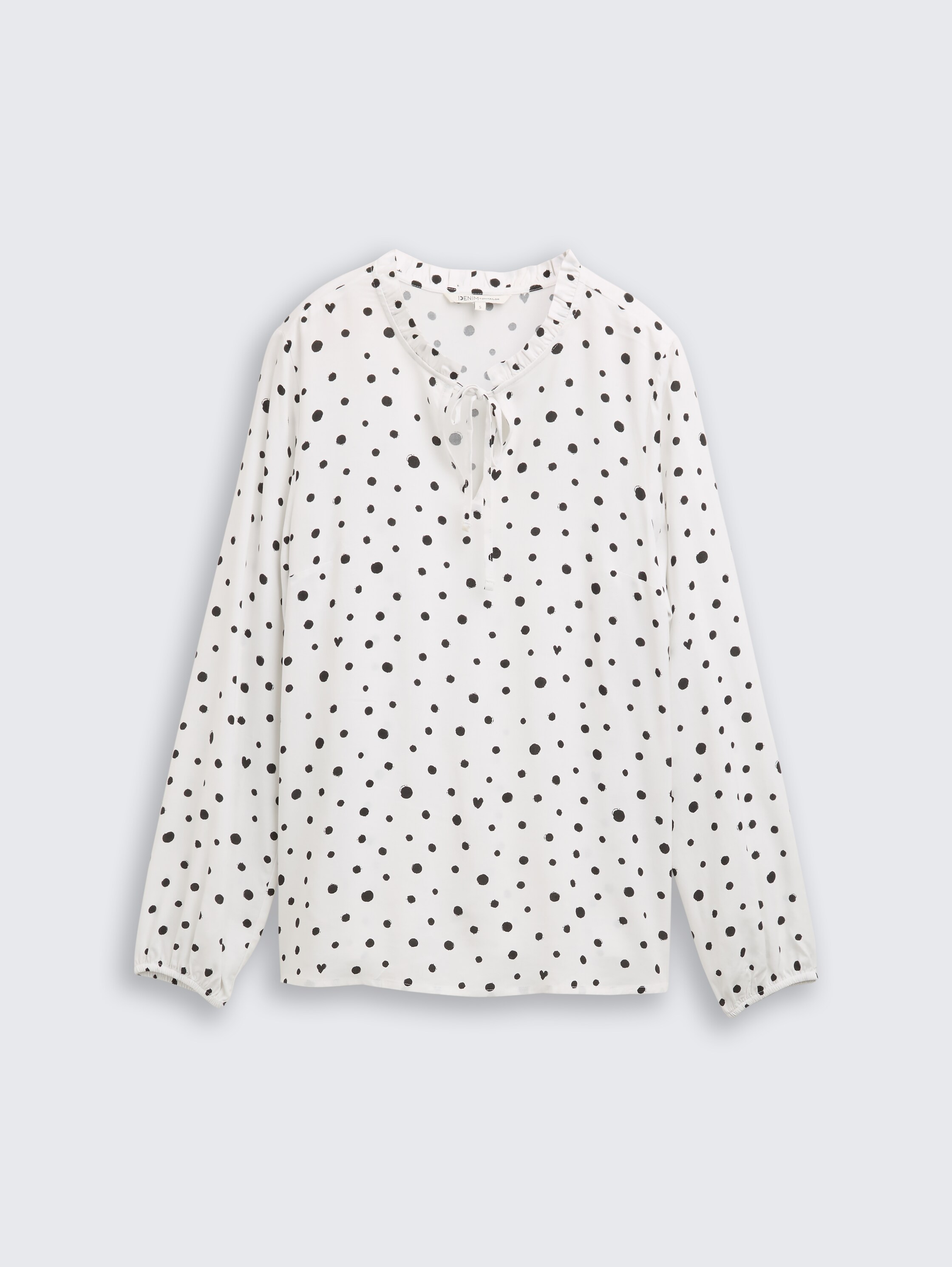 Bluse mit Punktmuster - small offwhite black dot print - Vorder-Produkt-Ansicht